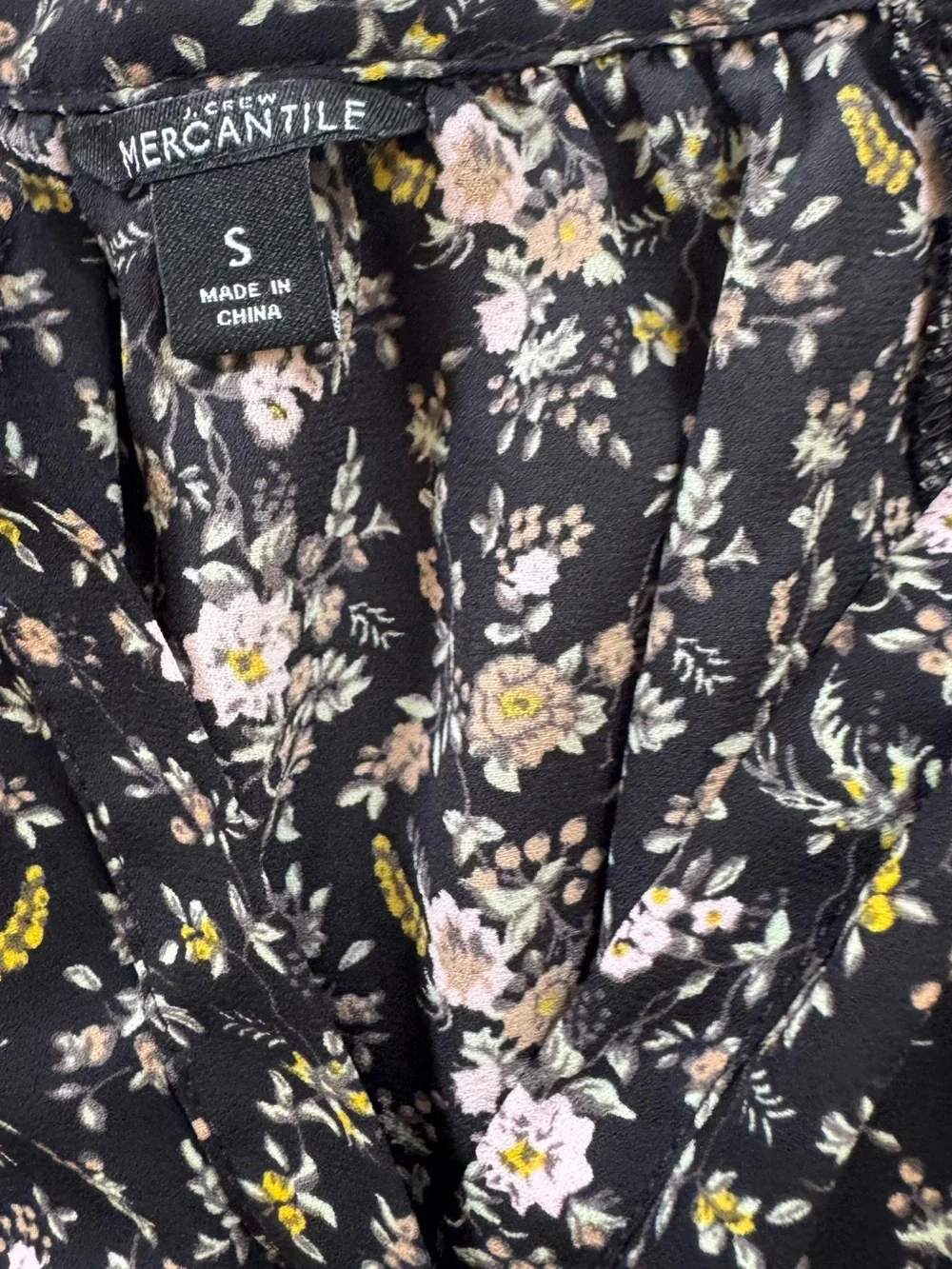 J. Crew Floral Midi Dress in Black Size Small